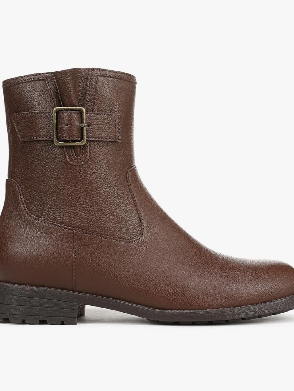 New Vionic Jill Brown Leather Buckle Ankle Boots 9.5